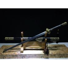 纯铜牡丹花纹烧刃唐叨（全长105厘米）