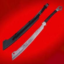 末日废土 “掠夺者” 一体龙骨手工锻造牛皮缠绕柄 中国风战斗刃 The Reaver Cleaver（全长95）