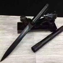 狼牙特战黑版双刃带齿直 55厘米 | 不锈钢刃材 | 铁管手柄 | 高硬度 | 含包装 | United B.M.F