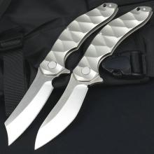 钛柄快开折刀|两款入|全长22.5cm|D2钢刃材|钛合金手柄