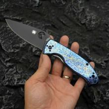 雷电纹折 钛合金柄 （CPM S35V钢） C122 全长19.7cm