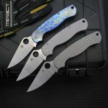 C81折 TC4钛柄 轴承系统 蓝色雷电纹 （CPM-S30V钢） 全长21cm