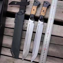 棕熊户外直 石洗拉丝/钢本拉丝双版本 G10白影木柄 附美产K鞘 （DC53钢） 全长41.1厘米