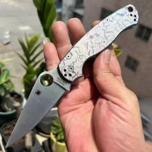 C81钛合金轴承折 缎面砂光TC4柄 （CPM-S30V 58-60HRC） 21厘米 蜘蛛彩盒装