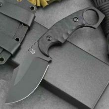 FX-633战术直爪 N690Co钢 黑钛 ABS工程塑料柄 一体龙骨 全长20.8厘米 附K鞘 出口版简包