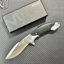 大熊 重型折叠刀 （D2钢材，全钢抛光+G10手柄，一键快开） 全长22.5cm
