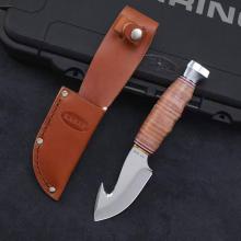 1234 小巧精致直刀 皮革压制手柄 （1.4116不锈钢硬度56-58HRC） 全长18.4cm