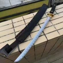 本州武士刀 覆土烧刃波浪纹 G10高密度手柄 K鞘 (1905Cro-Van钢 数控水磨/精细拉丝/覆土烧刃) 全长62 本州武士刀