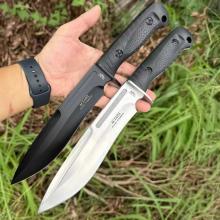 玻璃尼龙纤维手柄战术直刀 玻纤鞘 (D2钢 砂光/黑工艺) 全长33 HOKC