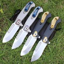 地狱猫钛合金柄折叠刀 石洗刃面 钛合金手柄 阳极氧化 全长220 Hellcat Titanium Handle Folding Knife